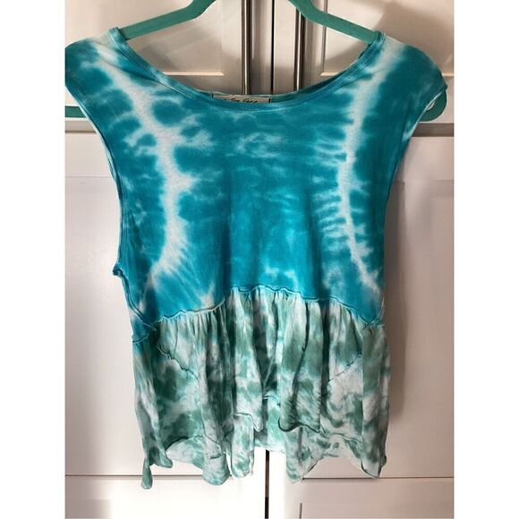We The Free Anytime Tie Dye Tank Sz XS Teal Stretch - Picture 3 of 9